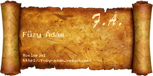 Füzy Ádám névjegykártya